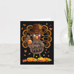 Tarjeta Pavo de Lacrosse Sombrero Peregrino Calabaza Otoño