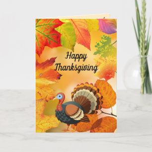 Tarjeta Pavo de otoño / otoño personalizado - Colorido