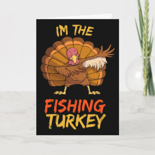 Tarjeta Pavo de pesca Grupo familiar coincidente Día de Ac