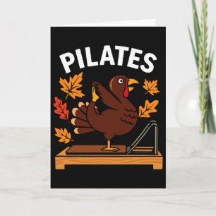 Tarjeta Pavo de Pilates de Acción de Gracias para amantes 