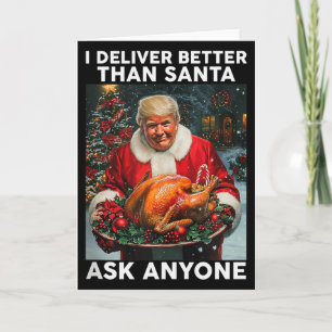 Tarjeta Pavo de Trump Santa Navidad Divertida Celebración 