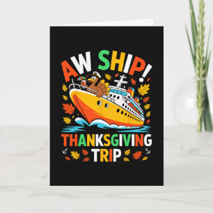 Tarjeta Pavo divertido Día de Acción de Gracias crucero fa
