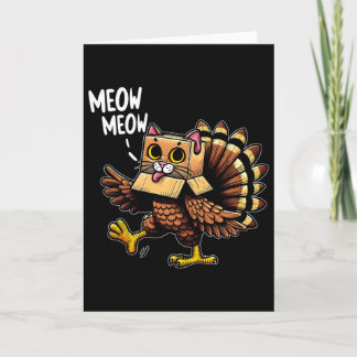 Tarjeta Pavo Divertido Gato Maullar Hombres Mujeres Niños 
