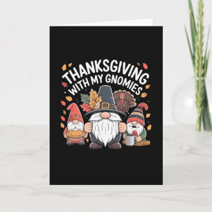 Tarjeta Pavo Enano Otoño Día de Acción de Gracias Con Mis