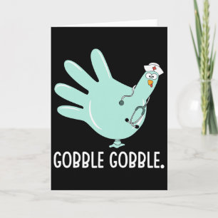 Tarjeta Pavo Friega Guantes De Goma Enfermera Otoño Enferm