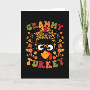 Tarjeta Pavo Grammy Divertido Otoño Día de Acción de Graci