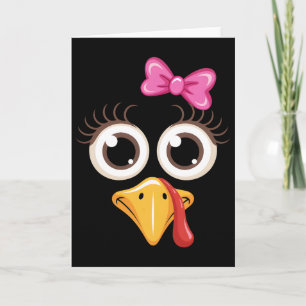 Tarjeta Pavo Lindo Día de Acción de Gracias Cara Coqueta L