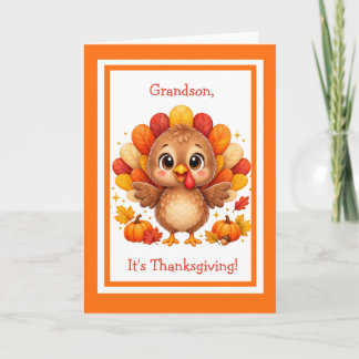 Tarjeta Pavo Lindo Feliz Día de Acción de Gracias Nieto