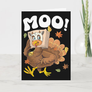 Tarjeta Pavo Moo Divertido Día de Acción de Gracias Lindo
