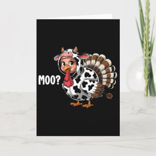 Tarjeta Pavo Moo Divertido Día de Acción de Gracias Niños