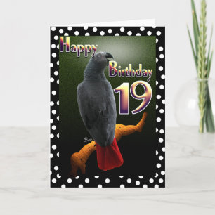 Tarjeta Pavo púlgaro africano púlka punto 19 cumpleaños