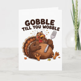 Tarjeta Pavo que se tambalea al devorar