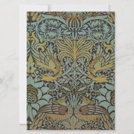 Tarjeta Pavo real y dragón (de William Morris)