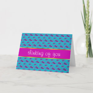 Tarjeta Pavo real y modelo magenta de Paisley