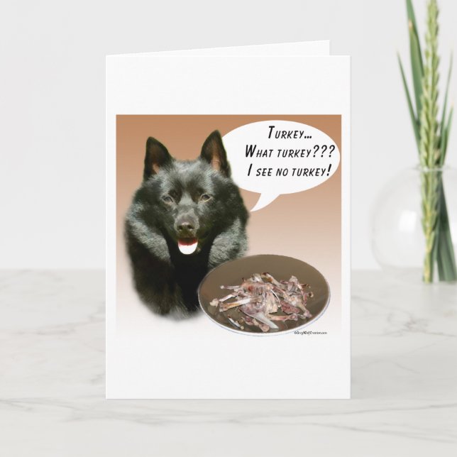 Tarjeta Pavo Schipperke (Anverso)