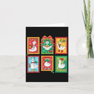 Tarjeta Pavo Tonto Elegante Santa Navidad Sello Alegre Pav