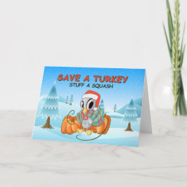 Tarjeta Pavo Vegano Lindo de Navidad