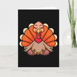 Tarjeta Pavo Yoga Día de Acción de Gracias Meditando Namas