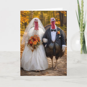 Tarjeta Pavos de novia y novio en boda