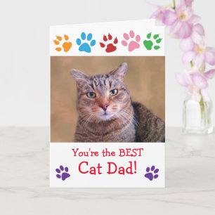 Tarjeta Paw Imprimir foto de papá de gato cumpleaños
