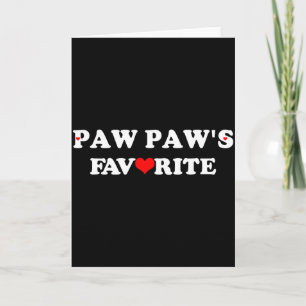 Tarjeta Paw Paws Favorito Con Corazón Rojo