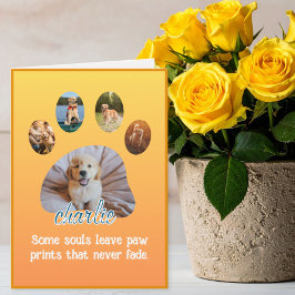 Tarjeta Paw Prints That Never Fade Photo Collage Sympathy