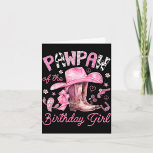 Tarjeta Pawpaw de la cumpleañera vaquera rosa western