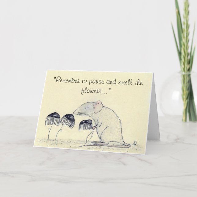 Tarjeta Paws and Smell the Flowers - saludo (Anverso)