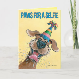 Tarjeta Paws For A Selifie Birday card (Paws for A Selifie