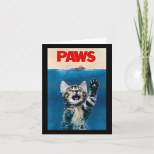 Tarjeta Paws Funny Cat Parody Cat Lover Gift Kitten Shark