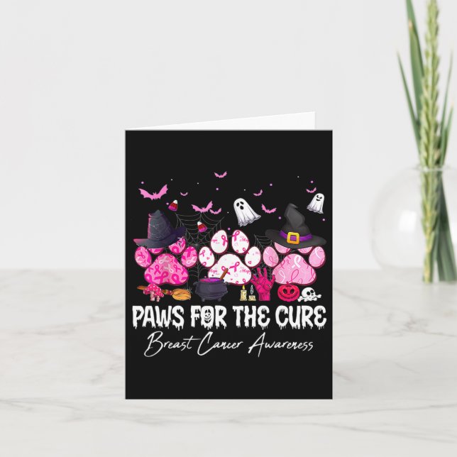 Tarjeta Paws Rosados Para El Perro De Concienciación Sobre (Anverso)