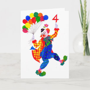 Tarjeta Payaso de 4 años