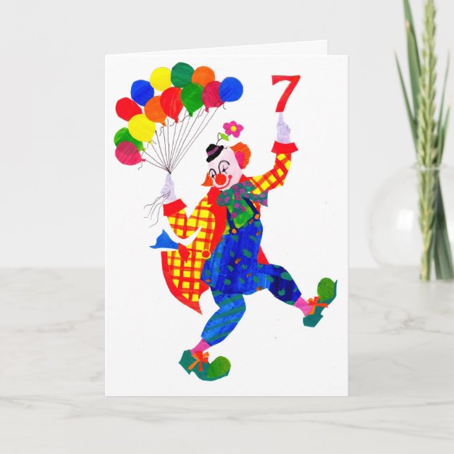 Tarjeta Payaso de 7 años (Anverso)
