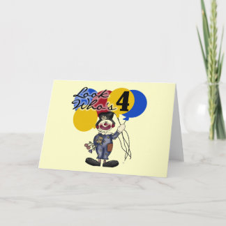 Tarjeta Payaso de Circo 4 camisetas de cumpleaños y regalo