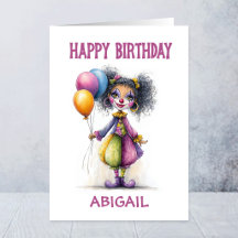 Payaso de Circo Adorable Sosteniendo Globos Cumple