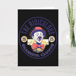 Tarjeta Payaso de circo de Trump ridícula vergonzosa estup