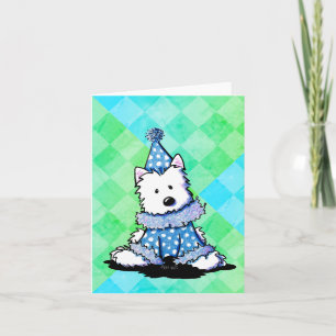 Tarjeta Payaso de circo Westie en blanco