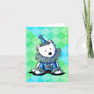 Tarjeta Payaso de circo Westie Satin Azul