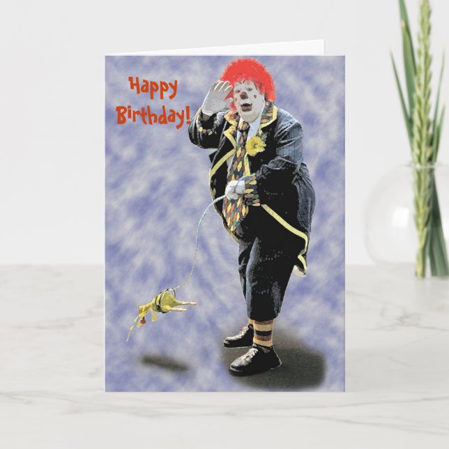 Tarjeta Payaso de cumpleaños, ¡Feliz cumpleaños! -Personal (Anverso)
