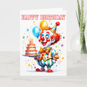 Tarjeta Payaso de fiesta de cumpleaños festivo