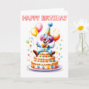 Tarjeta Payaso de fiesta de cumpleaños festivo