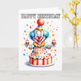 Tarjeta Payaso descabellado de la fiesta de cumpleaños