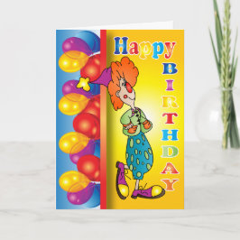Tarjeta Payaso Feliz Cumpleaños
