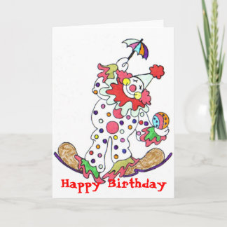 Tarjeta Payaso, feliz cumpleaños