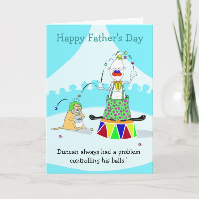 Tarjeta Payaso Feliz Día del Padre, (Anverso)