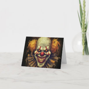 Tarjeta Payaso malvado del Carnaval Feliz Halloween