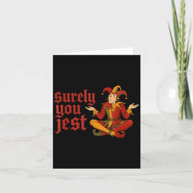 Tarjeta Payaso Medieval Sonriente Divertido Meme de Bufón (Anverso)