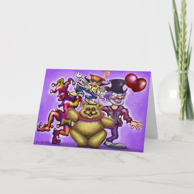 Tarjeta Payasos de Circo (Anverso)