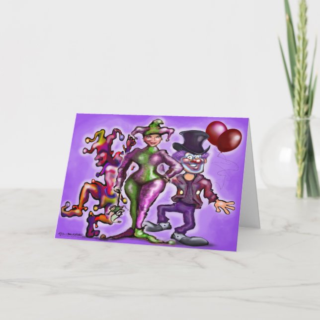 Tarjeta Payasos de Circo (Anverso)
