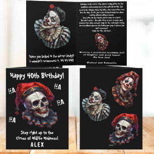 Tarjeta Payasos de Circo Malvados Divertidos de Terror Cum